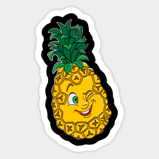 anatomy of a pineapple - winky wink Sticker